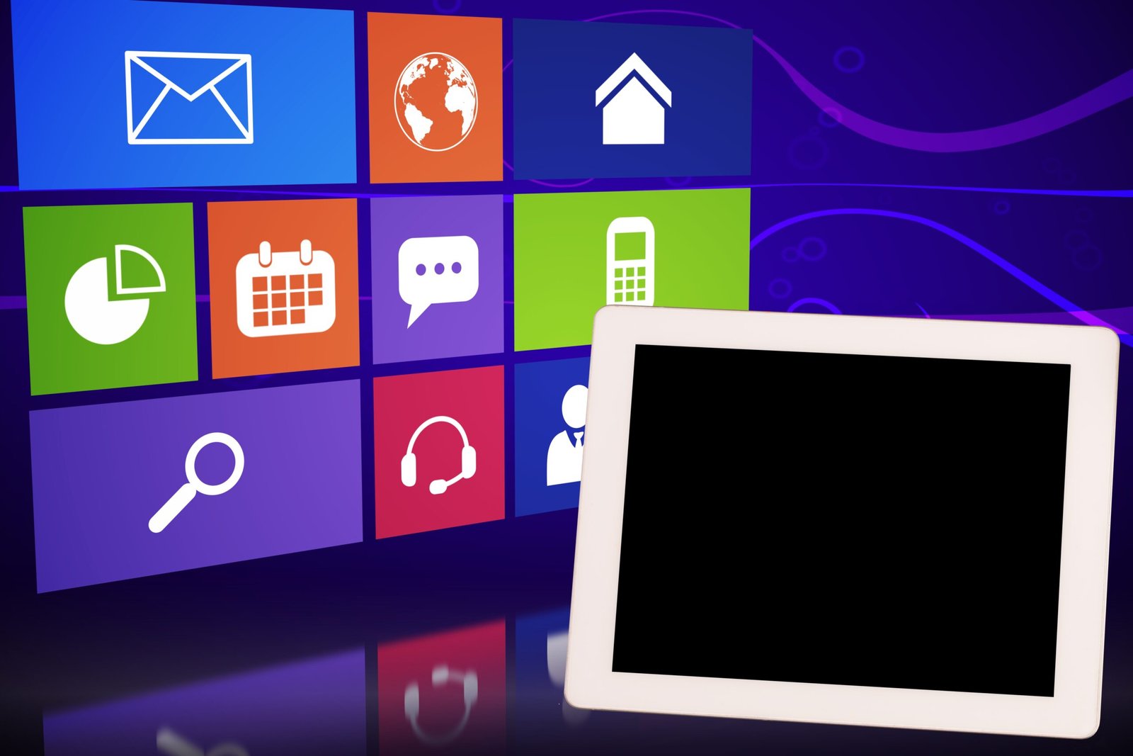 tablet-with-icons-background all in one digital marketing plan